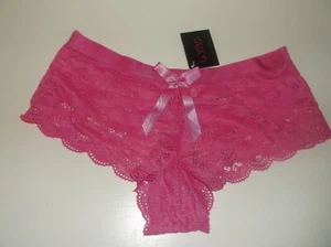 Neu mit Etikett La Senza 8 10 12 Shorts rosa Blumen Spitze Satinschleife - Bild 1 von 3