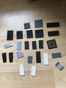 Grau/schwarz/weiß verschiedene Lego Platten Größen 24 Stück - Bild 1 von 9