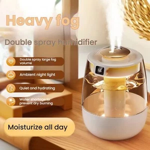 LED Ultrasonic Humidifier For Bedroom Large Room Office Cool Mist Air Humidifier - Picture 1 of 15