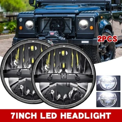 Paar 7 Zoll LED Front Scheinwerfer für Land Rover Defender Jeep  T3 G Klasse - Bild 1 von 4
