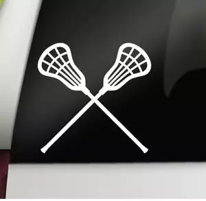 Lacrosse Decal, Crossed Sticks Decal, Car Decal Window Laptop Vinyl Decal - Picture 1 of 2