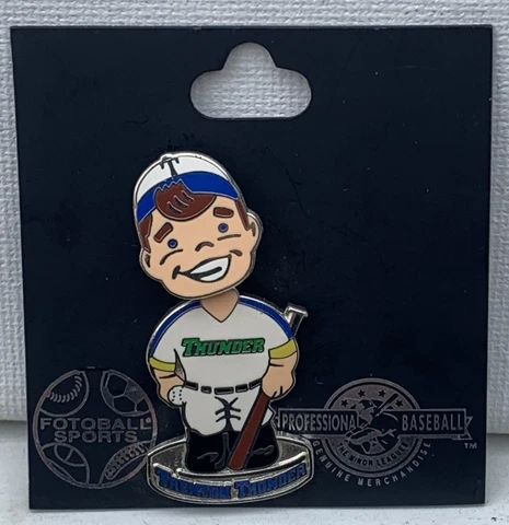 TRENTON THUNDER MINOR LEAGUE BASEBALL BOBBLEHEAD HAT / LAPEL PIN 2001 NEW Cover