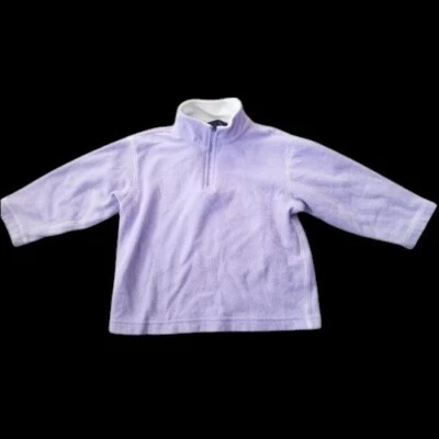 * LANDS END Lilac Half Zip Fleece Pullover Girls Size 4 - Image 1 of 3