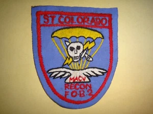 Vietnam War US 5th SFG ST COLORADO Battalion MACV RECON FOB-2 Hand Sewn Patch - Picture 1 of 3