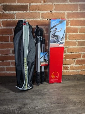 Manfrotto 394 Aluminum Tripod w/ Integrated Photo/Video Head Quick Release 56.3" - Image 1 of 4
