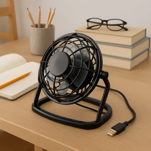 Portable Mini USB Desk Fan Black Quiet Personal USB Powered Cooling Table Fan - Picture 1 of 11