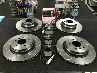 PARA BMW 420i M SPORT F32 DISCOS Y PASTILLAS DE FRENO BREMBO RANURADOS PERFORADOS DELANTEROS TRASEROS Foto 1 de 3