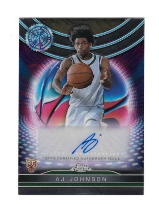 AJ JOHNSON 2024-25 TOPPS CHROME ROOKIE RC AUTOGRAPH #TCRA-AJ $30 UCONN HUSKIES - Image 1 of 2