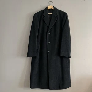 John W. Nordstrom Wool Cashmere Overcoat Mens Charcoal Gray 3 Button Lined 40R - Picture 1 of 14