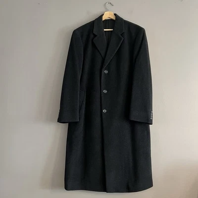 John W. Nordstrom Wool Cashmere Overcoat Mens Charcoal Gray 3 Button Lined 40R - Image 1 of 4