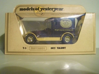 Matchbox Models of Yesteryear Y5-4G, 1927 Talbot Van, WRIGHT'S SOAP,  W/Box - Image 1 of 4