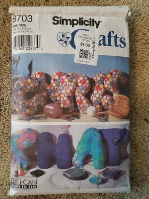 Simplicity Crafts 8703 Stuffed Alphabet Pillows Cut Complete  - Image 1 of 2