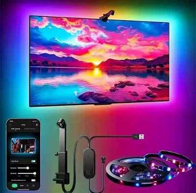 STRISCIA LED ADESIVA LUCE RGB RETROILLUMINAZIONE TV USB 5 MT FLESSIBILE - Immagine 1 di 4