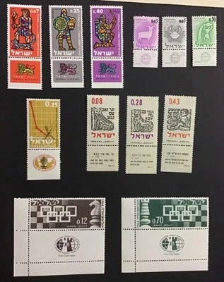 Israel 1961-1969 VF MH Lot With Tabs Between Sc#208-400      (W38) - Image 1 of 4