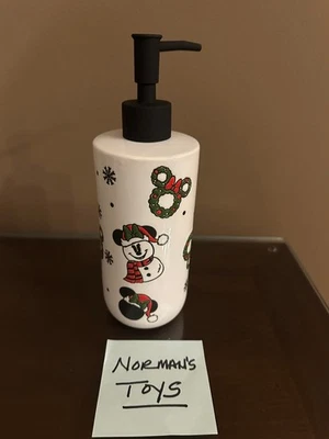 Disney Mickey Mouse Snowman Wreaths Holiday Soap Dispenser NEW - Image 1 of 3