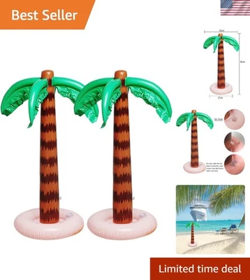 Dúo inflable Jumbo árbol de coco - Perfecto para telón de fondo de fiesta Luau hawaiano Foto 1 de 4