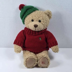 Polo Ralph Lauren NY orsacchiotto marrone peluche 2006 maglia maglione rosso cappello verde ottime condizioni - Foto 1 di 10