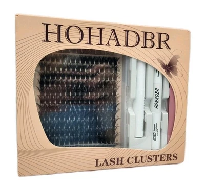 Kit de extensión de racimos de pestañas rizadas mullidas negras Hohadbr Foto 1 de 4