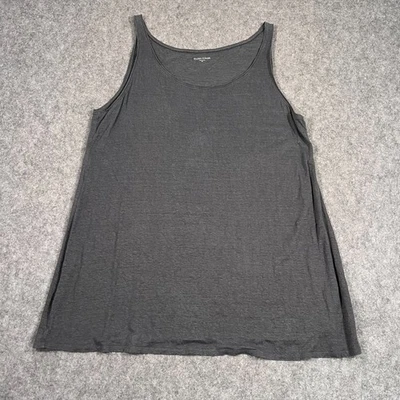 Camiseta sin mangas Eileen Fisher gris carbón lino swing para mujer talla XL Foto 1 de 4