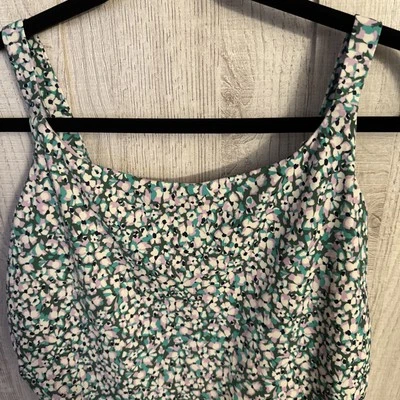 Athleta | Hermosa One-Piece Swimsuit | Size Large Floral Green/purple wide strap - Image 1 of 4
