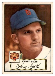 1952 TOPPS # 25 JOHNNY GROTH TIGERS EX-MT BLACK SET BREAK 532621 (KYCARDS) - Picture 1 of 2