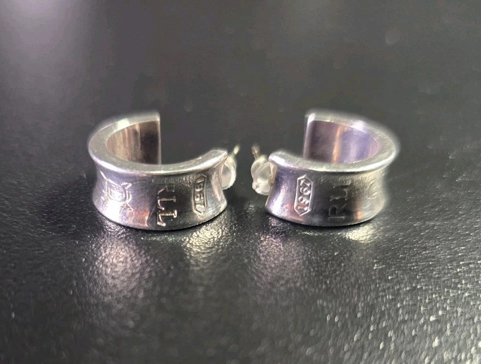 Pendientes Ralph Lauren de oro blanco de 14k con poste Foto 1 de 4