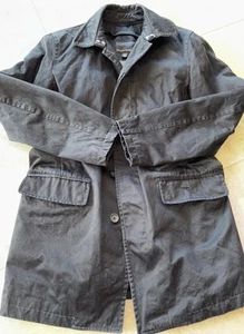 BANANA REPUBLIC Outer Black Long PEACOAT  Inner Shell Grey Medium M - Picture 1 of 6