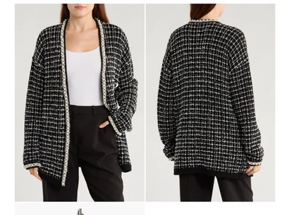 Alice and Olivia Bradford Beaded Open Front Cardigan  Size:XL $695 NWT - Image 1 of 4