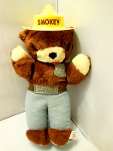 VINTAGE 1960’s PLUSH SMOKEY THE BEAR WITH HAT - 13 INCHES - MADE By IDEAL - Picture 1 of 10
