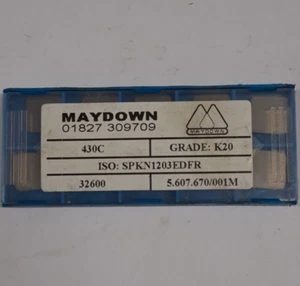 MAYDOWN  SPKN 12 03 EDFR, 430C, GRADE:K20 ( Pack 10 ) - Milling Inserts  - Picture 1 of 2