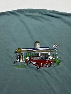 Camisa Corvette At Gasolinera Talla XL De Colección Hecha en EE. UU. Camiseta Coche *SPOTS* Foto 1 de 4