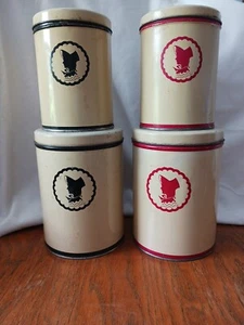 Vintage 1930s Silhouette Woman Bonnet Canisters Set Of 4! - Picture 1 of 12