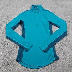 Icebreaker Merino 200 Zone Sweatshirt 1/4 Zip Wool Outdoor Womens Small Teal - Picture 1 of 8
