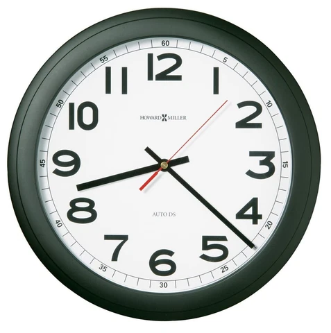 Howard Miller Norcross Wall Clock 625-320 - Modern with Quartz, Auto Daylight Cover