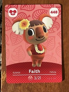 448 Animal Crossing FAITH Amiibo Card 2021 Series 5 Authentic Nintendo Unscanne - Imagen 1 de 2