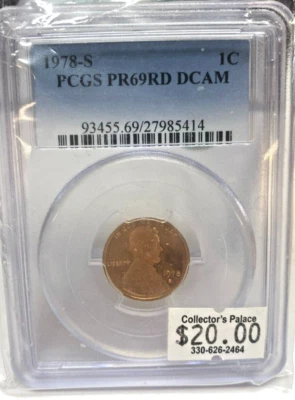 1978-S 1C LINCOLN PENNY PCGS PR69RD DCAM - Image 1 of 2