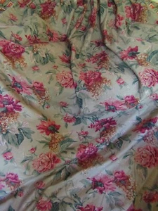2 Custom Made Country Floral Fully Lined pinch pleated Curtain Panels 30" x 74" - Picture 1 of 4
