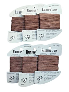 Rainbow Gallery Rainbow Linen Lot of 6 R457 Brown Needlepoint Cross Stitch - Picture 1 of 2