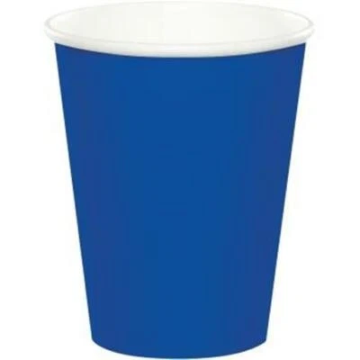 CREATIVE CONVERTING Cobalt Blue 9 oz Paper Hot/Cold Cups 24 Per Pack Tableware Party Decorations