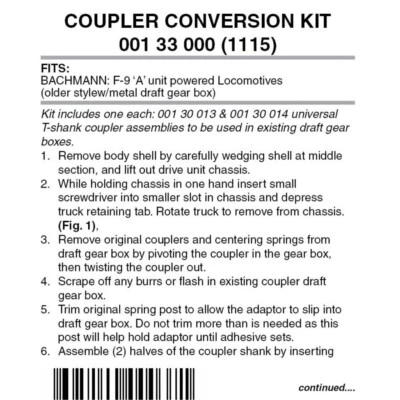 Micro Trains ~ N Scale ~ Pilot Locomotive Coupler Conversion (1115) ~ 00133000 - Image 1 of 3