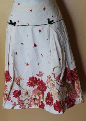 Speechless Juniors Womens Cotton A-line Floral Skirt Sz 3 White Pink Yellow A1 - Image 1 of 4