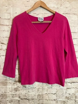 Lilly Pulitzer Boxy Top Womens Medium Hot Pink Pima Cotton Casual Pullover Tee - Image 1 of 4