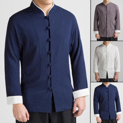 Cotton Mens Traditional Chinese Tang Suit Jacket Kung Fu Martial Arts Uniform - Image 1 of 4