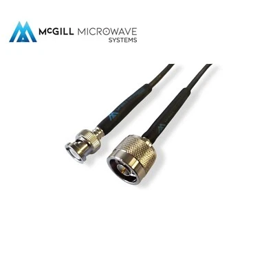 N Male to BNC male Cable Assembly Low Loss Coaxial RG55 low loss Military Spec - Image 1 of 3
