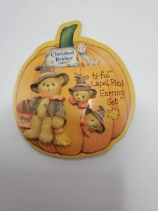 Cherished Teddies Halloween Hexe Bär Pin und Ohrringe - Bild 1 von 5
