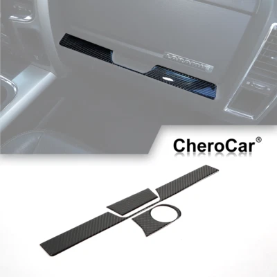 Carbon Fiber Center Console Dash Panel Cover Trim for Dodge RAM 1500 2010-2015 - Imagem 1 de 4