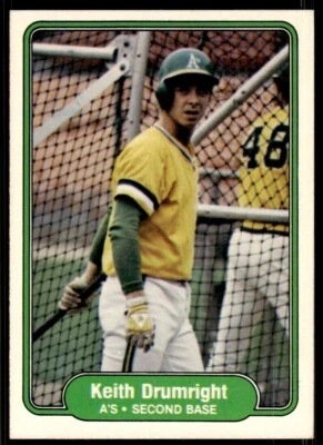 1982 Fleer Keith Drumright Rookie Oakland Athletics #89 - Image 1 of 2
