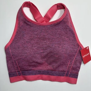 Spanx Seamless Sculpt Sports Bra Size Small Spacedye Coral Punch New - Picture 1 of 4