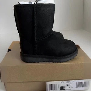 UGG TODDLER CLASSIC WEATHER SHORT BLACK WATERPROOF SIZE 8 BOOTS/ 1019646T NEW - Picture 1 of 18