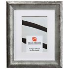 Craig Frames Verandah, 1.5" Aged Silver & Black Picture Frame With Single Mat